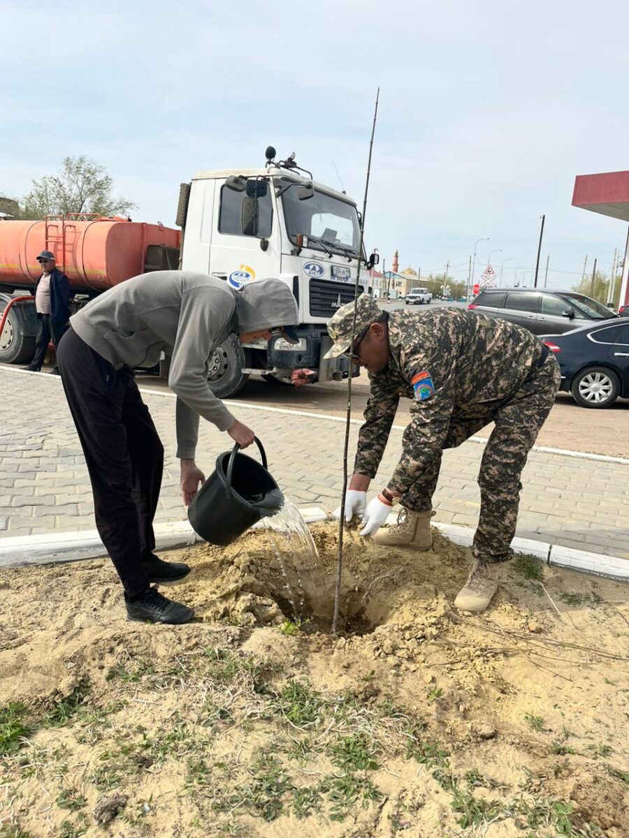 Проведена работа по озеленению с депутатами маслихата