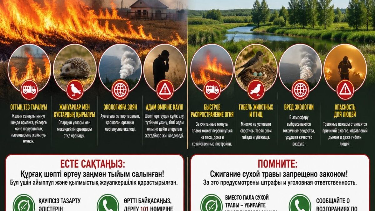 Сжигание сухой травы - начало большой беды!